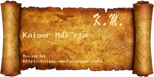 Kaiser Márta névjegykártya